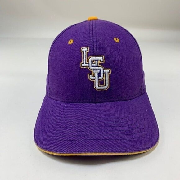 LSU Tigers NCAA Vintage Purple Starter Stretch Fitted Hat Mens M/L READ - Picture 2 of 5
